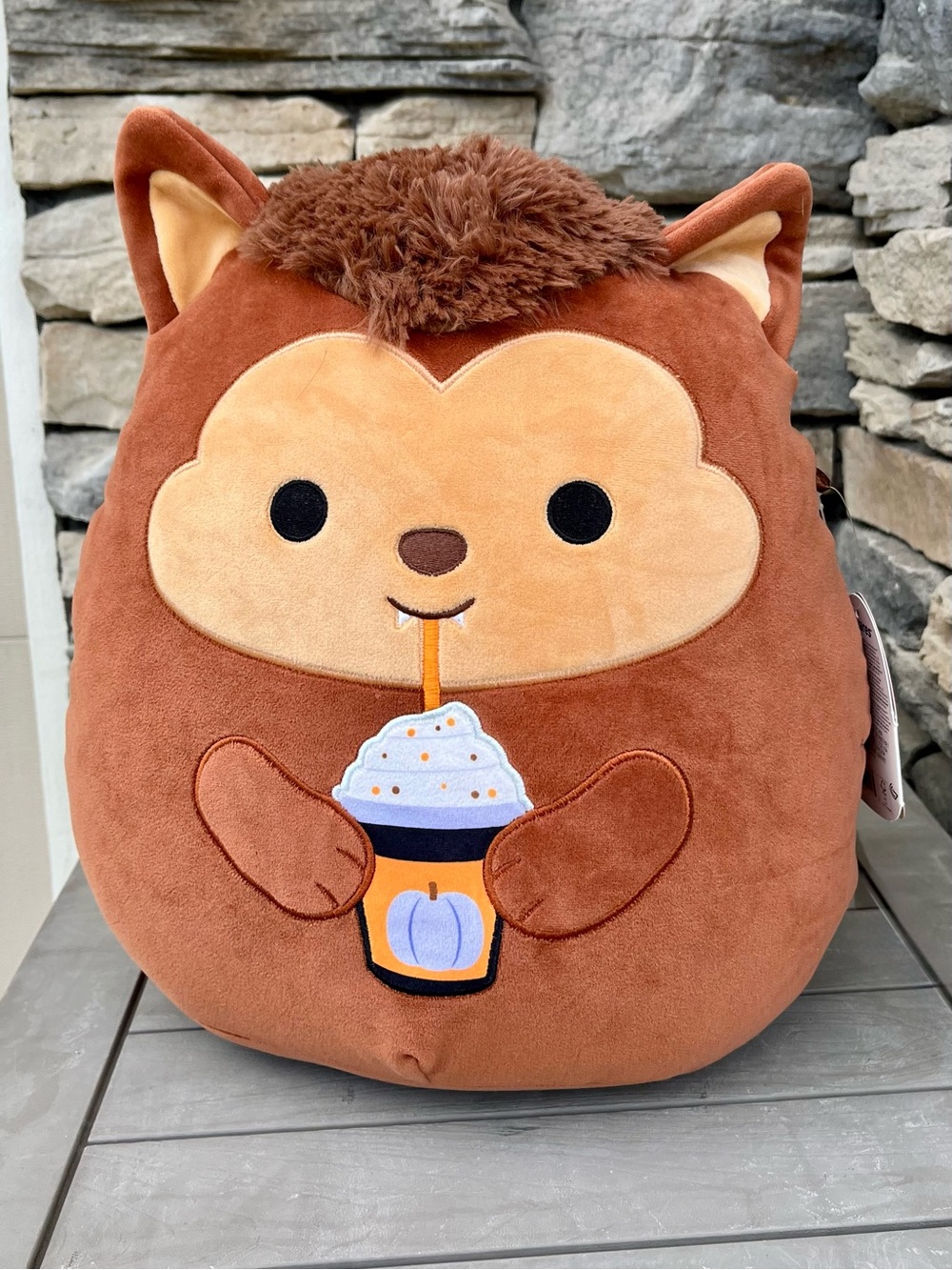 Squishmallows Halloween Collection Wade the Werewolf with Pumpkin Spice 12in NWT
